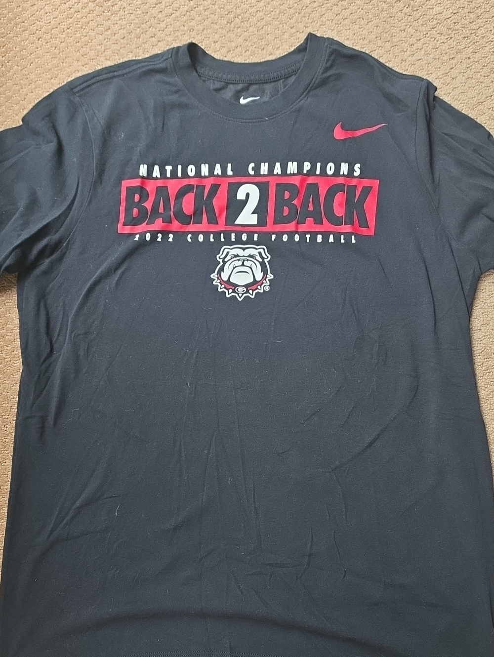 Nike Black Short-Sleeve 'Back 2 Back' National Champions Graphic Tee
